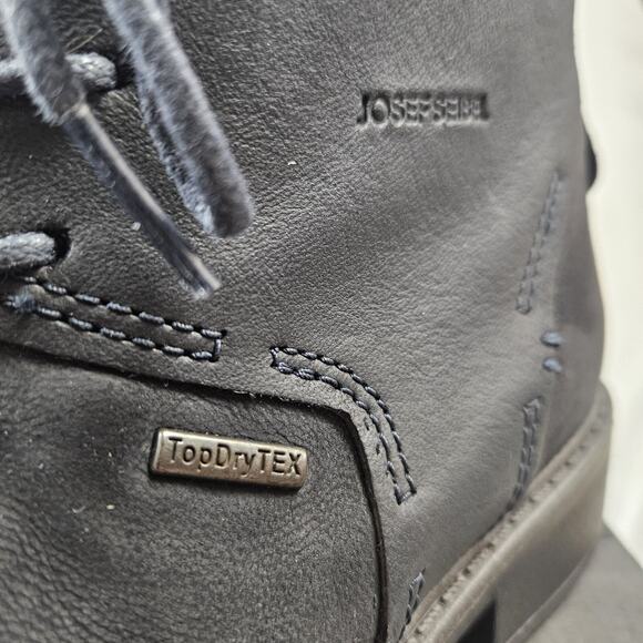 Josef Seibel Selena 06 Lace-Up Black Leather Women’s Combat Boots Size:US 9/EU40 - Picture 4 of 9